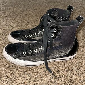 Converse Black and Blue High-Top Sneakers